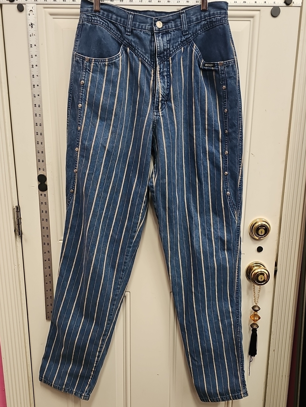Rockies Blue Pinstriped Straight-Leg Jeans